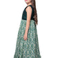 Bottle Green Coloured Ethnic Maxi Dress Gown For Girls - Betty Ethnic India - Gown - Betty Girls Wear Online