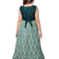 Bottle Green Coloured Ethnic Maxi Dress Gown For Girls - Betty Ethnic India - Gown - Betty Girls Wear Online