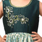 Bottle Green Coloured Ethnic Maxi Dress Gown For Girls - Betty Ethnic India - Gown - Betty Girls Wear Online