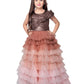 Rust Coloured Trendy Wire Style Unique Ethnic Gown For Girls - Betty Ethnic India - Gown - Betty Girls Wear Online