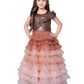 Rust Coloured Trendy Wire Style Unique Ethnic Gown For Girls - Betty Ethnic India - Gown - Betty Girls Wear Online