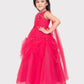 Rani Coloured Imported Net Gown For Girls \ Ball Gown For Girls \ Birthday Dress For Girls - Betty Ethnic India - Gown - Betty Girls Wear Online