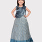 Gray Coloured Simple Attached Dupatta Style Ethnic Wear Gown For Girls - Betty Ethnic India - Gown - Betty Girls Wear Online