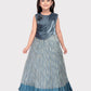 Gray Coloured Simple Attached Dupatta Style Ethnic Wear Gown For Girls - Betty Ethnic India - Gown - Betty Girls Wear Online