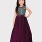 Wine Coloured Simple Ethnic Wear Gown For Girls - Betty Ethnic India - Gown - Betty Girls Wear Online