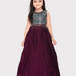 Wine Coloured Simple Ethnic Wear Gown For Girls - Betty Ethnic India - Gown - Betty Girls Wear Online