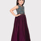 Wine Coloured Simple Ethnic Wear Gown For Girls - Betty Ethnic India - Gown - Betty Girls Wear Online