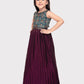 Wine Coloured Simple Ethnic Wear Gown For Girls - Betty Ethnic India - Gown - Betty Girls Wear Online