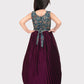 Wine Coloured Simple Ethnic Wear Gown For Girls - Betty Ethnic India - Gown - Betty Girls Wear Online