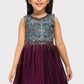 Wine Coloured Simple Ethnic Wear Gown For Girls - Betty Ethnic India - Gown - Betty Girls Wear Online