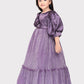 Purple Coloured Imported Shimmer Fabric Ball Gown For Girls \ Birthday Dress For Girls - Betty Ethnic India - Gown - Betty Girls Wear Online