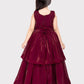 Rasberry Coloured Unique Body Imported Satin Gown For Girls \ Ball Gown For Girls - Betty Ethnic India - Gown - Betty Girls Wear Online