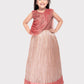 Carrot Coloured Simple Attached Dupatta Style Ethnic Wear Gown For Girls - Betty Ethnic India - Gown - Betty Girls Wear Online