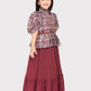 Rosewood Coloured Imported Gown For Girls\ Fancy Sleeves Concept Gown For Girls - Betty Ethnic India - Gown - Betty Girls Wear Online