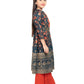 Girls Round Neck Top And Orange Palazzos With Fancy Printed Shrug & Hand Embroidery Ethnic Belt - Betty Ethnic India - Gharara / Sharara Set - Betty Girls Wear Online