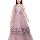 One Side Sleeves Trendy Look Orchid Coloured Gown For Girl - Betty Ethnic India - Gown - Betty Girls Wear Online