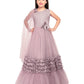 One Side Sleeves Trendy Look Orchid Coloured Gown For Girl - Betty Ethnic India - Gown - Betty Girls Wear Online