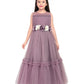 Lilac Coloured Corsage Hand Work Imported Net Ruffle Ball Gown Style For Girls - Betty Ethnic India - Gown - Betty Girls Wear Online