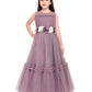 Lilac Coloured Corsage Hand Work Imported Net Ruffle Ball Gown Style For Girls - Betty Ethnic India - Gown - Betty Girls Wear Online