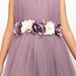 Lilac Coloured Corsage Hand Work Imported Net Ruffle Ball Gown Style For Girls - Betty Ethnic India - Gown - Betty Girls Wear Online