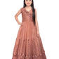 Orchid Coloured Imported Net Simple And Classic Gown For Girls - Betty Ethnic India - Gown - Betty Girls Wear Online