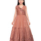 Orchid Coloured Imported Net Simple And Classic Gown For Girls - Betty Ethnic India - Gown - Betty Girls Wear Online