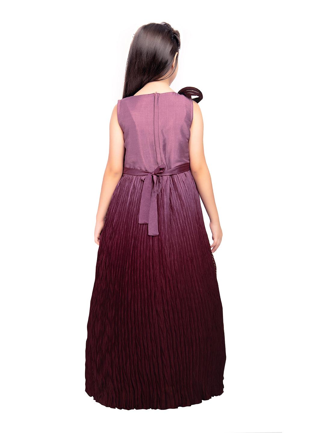 Wine Coloured Wire Concept Style Gown For Girls - Betty Ethnic India - Gown - Betty Girls Wear Online