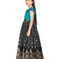 Firozi Coloured Wire Style Off Shoulder Design Gown For Girls - Betty Ethnic India - Gown - Betty Girls Wear Online