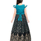 Firozi Coloured Wire Style Off Shoulder Design Gown For Girls - Betty Ethnic India - Gown - Betty Girls Wear Online