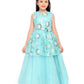 Sky Blue Coloured Peplum Style Top Gown For Girls - Betty Ethnic India - Gown - Betty Girls Wear Online