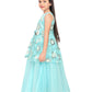 Sky Blue Coloured Peplum Style Top Gown For Girls - Betty Ethnic India - Gown - Betty Girls Wear Online