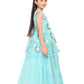 Sky Blue Coloured Peplum Style Top Gown For Girls - Betty Ethnic India - Gown - Betty Girls Wear Online