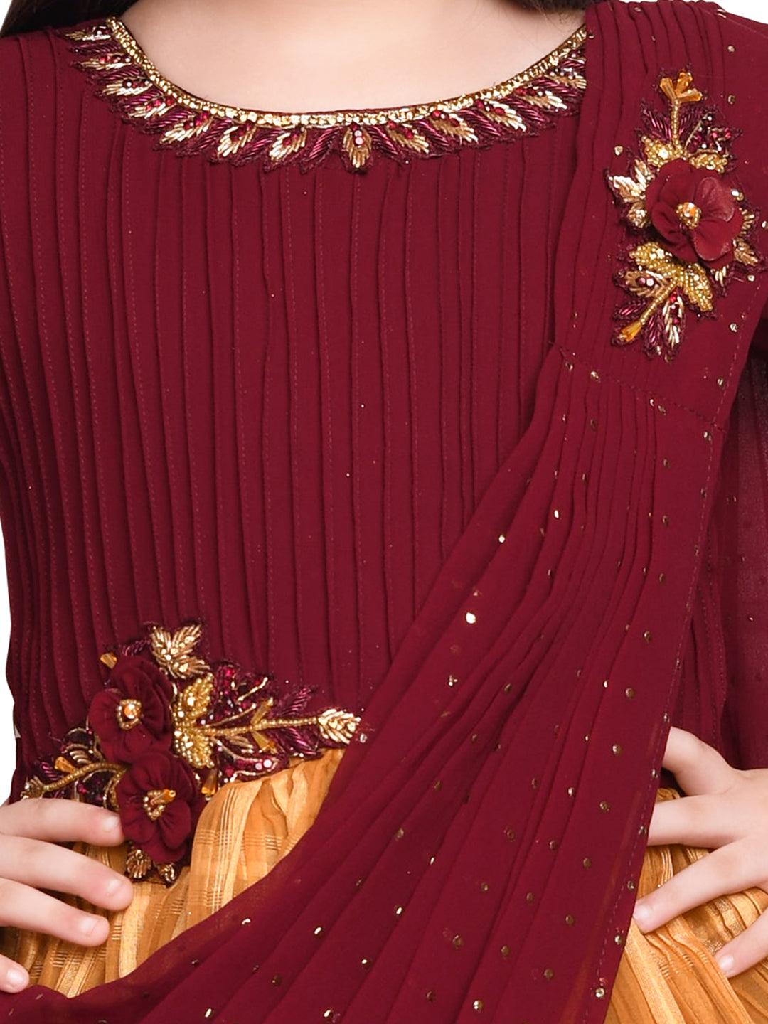 One Sleeve Saree Gown – Saaj By Ankita