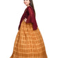 Mustard Coloured Trendy Saree Style Gown For Girls - Betty Ethnic India - Gown - Betty Girls Wear Online