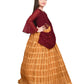 Mustard Coloured Trendy Saree Style Gown For Girls - Betty Ethnic India - Gown - Betty Girls Wear Online