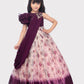 Flower Style Sleeves One Side With Dupatta On Other Side Ethnic Gown Online / Floral Gown For Girls - Betty Ethnic India - Gown - Betty Girls Wear Online