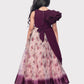 Flower Style Sleeves One Side With Dupatta On Other Side Ethnic Gown Online / Floral Gown For Girls - Betty Ethnic India - Gown - Betty Girls Wear Online