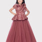 Raspberry Coloured Wire Style Gown For Girls / Party Wear Outfits Online / Imported Gowns - Betty Ethnic India - Gown - Betty Girls Wear Online