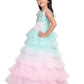 Birthday Dress For Kids / Blue Coloured Trendy Frill Style Gowns For Girls / Imported Gown For Girls / Multi Frills - Betty Ethnic India - Gown - Betty Girls Wear Online