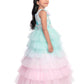 Birthday Dress For Kids / Blue Coloured Trendy Frill Style Gowns For Girls / Imported Gown For Girls / Multi Frills - Betty Ethnic India - Gown - Betty Girls Wear Online