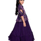 Purple Coloured Floral Dress For Girls /Collar Style Gown For Girls / Position Print Ethnic Gowns Online - Betty Ethnic India - Gown - Betty Girls Wear Online