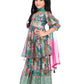 Festive Season: Green and Pink Floral Kurta with Sharara and Tassel Dupatta / Sharara Set For Girls Online - Betty Ethnic India - Gharara / Sharara Set - Betty Girls Wear Online