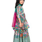 Festive Season: Green and Pink Floral Kurta with Sharara and Tassel Dupatta / Sharara Set For Girls Online - Betty Ethnic India - Gharara / Sharara Set - Betty Girls Wear Online