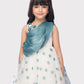 White With Blue Coloured Ball Gown For Girls / Birthday Party Wear Outfit For Kids / Online Dresses - Betty Ethnic India - Gown - Betty Girls Wear Online