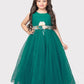 Rama Green Coloured Simple Imported Net Gown For Girls - Betty Ethnic India - Gown - Betty Girls Wear Online