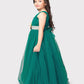 Rama Green Coloured Simple Imported Net Gown For Girls - Betty Ethnic India - Gown - Betty Girls Wear Online