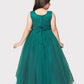 Rama Green Coloured Simple Imported Net Gown For Girls - Betty Ethnic India - Gown - Betty Girls Wear Online