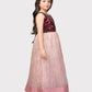 Wine Coloured Pleating Fabric Maxi Dress Gown For Girls - Betty Ethnic India - Gown - Betty Girls Wear Online