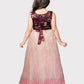 Wine Coloured Pleating Fabric Maxi Dress Gown For Girls - Betty Ethnic India - Gown - Betty Girls Wear Online