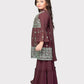 Magenta Embroidered Anarkali Kurta with Sharara and Dupatta Set \ Sharara And Gharara Set For Girls - Betty Ethnic India - Gharara / Sharara Set - Betty Girls Wear Online